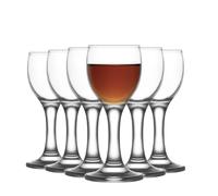 LAV 12x Clear 55ml Misket Sherry Glasses - Small Port Brandy Vodka Liqueur Dessert Wine Drinking Shot Glass Set with Stem