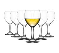 LAV Misket White Wine Glasses - 210ml - Pack of 6 - Small Dishwasher Safe Glass Wedding Christmas Birthday Party Drinking Glassware Goblet Set