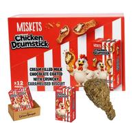 Miskets Chicken Drumstick Chocolate Box, Milk Chocolate with Cream Filling, Caramelised Biscuit Coating, 50g, Bundled by UrbanShoppi (Full Box (12x Drumstick))
