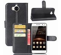 MISKQ Case for Huawei Nova Young Mya-L11, Flip Cases and Folio Case Anti-Drop Silicone Case Cover (Black)