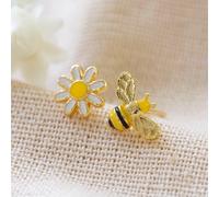 Mismatched Bee and Daisy Stud Earrings in Gold lisa angel Gold One Size