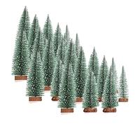 MISNODE 12 Pack Tabletop Mini Christmas Tree,15cm Christmas Trees with Wood Base,Artificial Small Tiny Pine Tree for Xmas HolidayHome Indoor Decor Gift