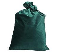 MISNODE 2 Pack Christmas Santa Gift Bag, Large Velvet Drawstring Treat Bag Present Sack, Candy Stocking for Xmas Presents Wrapping, 26.9 x 18.5 Green