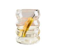 MISNODE 2 PCS Drinking Glasses Glass Cups, 320ML Glass Cups Beer Can Glass Ice Coffee Cup Creative Tumbler with Lid and Straw for Home Office Restaurant