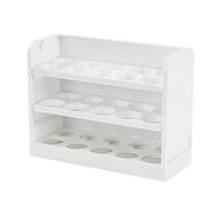 MISNODE 2 Pcs Large Capacity Egg Holder for Refrigerator, 3 Tiers Vertical Egg Container, Egg Fresh Storage Box with Handle for Fridge Side Door, 30 Eggs Tray