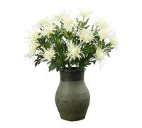 MISNODE 3 Pcs Artificial Eryngiums Plants, 26 Inch Faux Eryngiums Blue Eryngium Faux Plants Wedding Bouquet, Fake Eryngium Foetidum Simulation Sea Holly (White)