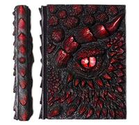 MISNODE 3D Dragon Hardcover Sculpture Diary, Handmade Magic Resin Hand Account Book, Diary Notepad Sketchbook, Dragon Gifts for Women & Men A5, Red