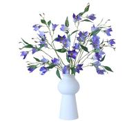 MISNODE 4 Pcs Artificial Bluebell Flowers, Silk Bluebell Flower Stems, Fake Flower Bell Platycodon, Faux Flowers Arrangement Branch for Home Office Vase DIY Indoor (A)