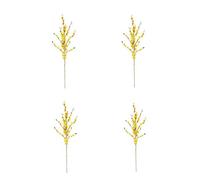 MISNODE 4 PCS Artificial Orchids Flowers, 39in Artificial Flowers Yellow Silk Fake Winter Jasmine Long Stem, Simulation Flower for Wedding