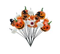 MISNODE 4 PCS Halloween Pumpkin Eyeball Flowers, Artificial Berries Bouquet Set, Black Decorations, Branches Picks