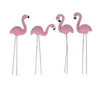 MISNODE 4 Pcs Pink Flamingo Garden Statue Fine Details Stylish Vivid Small Flamingo Statue Outdoor Bird Yard Art for Yard Lawn Patio Decorations Gifts Backyard Porch Decorations
