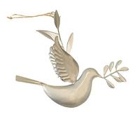 MISNODE 6 Pack Peaceful White Flying Dove, Peace Dove Ornament, Christmas Tree Ornament DIY Craft Hanging Decor, Christmas Metal Flat Doves Pendant