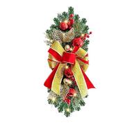 MISNODE Artificial Christmas Teardrop Swags, Christmas Garland Lights LED Wreath, Cordless Stairway Swag Trim Xmas Simulation Staircase Decoration, Hanging Pendant Stair Swags