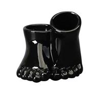 MISNODE Ceramic Planter Pot, Cute Body Pot, Human Feet Shape Flower Pot, Innovative Succulent Pots, Foot Statue Bonsai Container, Modern Art Planter for Office Home Centrepiece(Black)