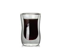 MISNODE Double Walled Glass Coffee Mugs Without Handle, 2PCS Insulated Coffee Cups, Clear Glass Mugs, Double Layer Glass Coffee Tea Cup for Espresso, Latte