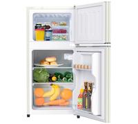MISNODE Fridge-Freezer Combination, 86.8 x 45.5 x 42.5 cm, Double Door, 60L Total Volume, 22L Freezer, 38L Fridge, 102 kWh/Year, LED Light (White)