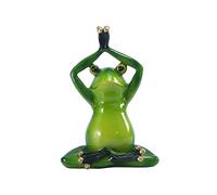 MISNODE Frog Figurines Decor, Resin Yoga Frog Ornament Statues Green Multi-size Frogs Figurine Decor Frog Sculpture Statue for Shelves Table Desk Decor