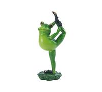 MISNODE Frog Figurines Decor, Resin Yoga Frog Ornament Statues Green Multi-size Frogs Figurine Decor Frog Sculpture Statue for Shelves Table Desk Decor