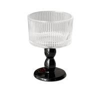 MISNODE Glass Trifle Bowl, Clear Round Glass Footed Trifle Bowls, Dessert Display Stand, Round Serving Bowl, Cake Plate Display Stand for Pastries Ice Cream Salad Yogurt (Stripe 2)