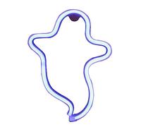 MISNODE Halloween Ghost Neon Signs LED Signs LED Neon Night Light with Base Holder Table Decor for Kids Room Halloween Party Decorations(Blue)