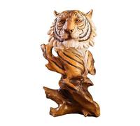 MISNODE Imitation Tree Root Animal Statue, Wild Animal Statue, Animal Bust Sculpture, Wildlife Collectible Statues, Display Decoration for Living Room Office Table Shelf(Tiger)
