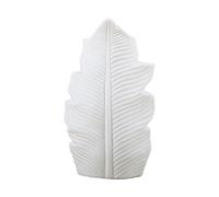 MISNODE Nordic Simple Ceramic Vase, Leaf Shape Flower Vase White Tall Vase Luxury Dried Flower Arrangement for Office Home Table Cabinet Bookshelf Centerpieces(Small)