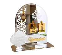 MISNODE Ramadan Advent Countdown Calendar, Advent Calendar for Ramadan Home Eid Mubarak Table Decor, Acrylic Ramadan Countdown Calendar 2024 Gifts for Family (B)
