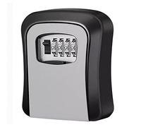 MISNODE Security Key Lock Box,Portable Wall Mounted 4 Digit Combination Key Safe Storage Lock Box,Waterproof Outdoor Key Hider for House Key,for Outside Grey,for Indoor Outdoor