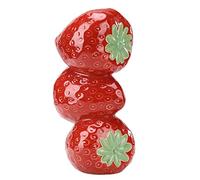MISNODE Vintage Ceramic Decorative Vase - Strawberry Flower Arrangement - Home, Bedroom, Office, Kitchen Decor (Red)