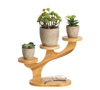 MISNODE Wood Plant Stand On Table Window Sills Desk, Succulent Plant Pot Stand, Plant Display Rack, Multi Layer Concise Tabletop Planter Holder, Small Plant Shelf Indoor (3 Tier)