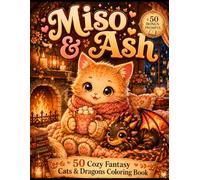 Miso & Ash: 50 Cozy Fantasy Cats & Dragons Coloring Pages with Bonus Creative Writing Prompts (Miso & Ash Coloring Books)