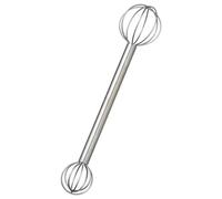Miso Muddler, Stainless Steel Dual-Head Miso Whisk for Soup, Sauce, and Batter, Japanese Kitchen Gadget, 7.87 inch Stirring Tool Muddler, Whisk, Mini, Mini Stainless Steel, S
