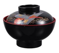 Miso Soup Bowl with Lid Traditional Japanese Melamine Noodle Bowl Rice Bowl Snack Bowl Dessert Bowl Appetizer Bowl for Home Restaurant