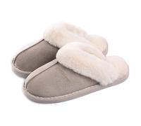 Misolin Womens Slipper Memory Foam Fluffy Slip-on House Suede Fur Lined/Anti-Skid Sole, Indoor & Outdoor,Santorini 3.5/5 UK - 270(40-41)
