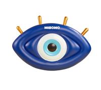 Misomo Extra Large Inflatable Air Mattress, Bathing Island for Pool Party, Pool Toy, Luxury Float, Evil Eye, Mykonos Edition