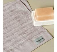 Misona 100% Organic Cotton Pack of 2 Face Cloths 30 x 30cm - Luxury Heavyweight 650GSM Ribbed Bathroom Flannel Towels (Light Grey)