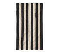 Misona Extra Large Organic Cotton Striped Beach Towel - Black & Cream Stripe