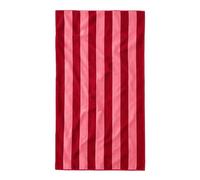 Misona Extra Large Organic Cotton Striped Beach Towel - Red & Pink Stripe