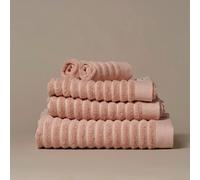 Misona Organic Cotton Ribbed Bath Towel in Pale Pink | Size: Bath Sheet Misona Pale Pink Bath Sheet