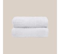Misona Pack of 2 Bamboo Hand Towels 50 x 90cm - Ultra Soft, Super Absorbent, Quick Dry, Zero Twist Bathroom Towels, Plush 580GSM (White)