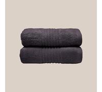 Misona Pack of 2 Bamboo Hand Towels 50 x 90cm - Ultra Soft, Super Absorbent, Quick Dry, Zero Twist Bathroom Towels, Plush 580GSM (Steel Grey)