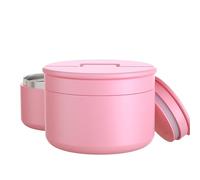 Misonea 13oz Soup Thermo for Hot Food Kids Vacuum Insulated Food Jar Twist-Free Soup Thermo for Hot Food Kids Leakproof Stainless Steel Wide Mouth Lunch Container (Pink)