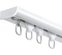 Misorat Curtain Ceiling Rail, Ultra-thin Curtain Rail for Inward Opening Windows, with Rollers and End Caps,B-2-240Cm(2 * 120Cm)