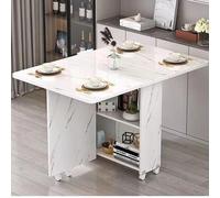 Misorat Folding Dining Table, Household Small Movable Dining Table, with Wheels and Expandable Rectangular Simple Multifunctional Table,A-100x50x77cm