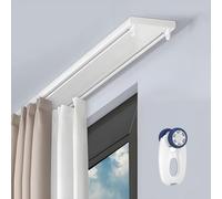 Misorat Silent Curtain Track Double-row Ceiling Mounted Aluminum Alloy Curtain Rails System Slider for Hospital Bedroom Kitchen,White-3.3m(10.8ft)