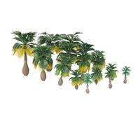 misppro 15pcs Plastic Model Palm Trees 3.5-10cm Multi Scale for DIY Crafts, Wargames, War Gaming Scenery or Building Diorama Scenics