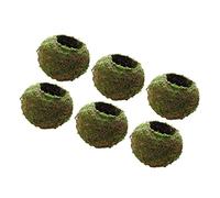 misppro 6pcs 12cm Moss Flower Pot Moss Ball Weave Preserved Pot Garden Decor Unique