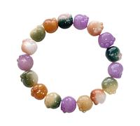 misppro Kitten Paw Shaped Bracelet Beaded Creative Trendy Easy to Wear Strand Bracelet for Women for Street Holidays Travel Shopping- Purple Green Brown