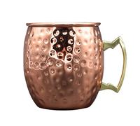 misppro Moscow Mule Mug Marble Moscow Mule Double Walled Copper Mugs Cup,100% Pure Solid Copper Cups with Brass Handles Finish