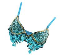 misppro Women's Top Bra Belly Dance Hip Dancer Costume Dancewear Dancing Costume, Blue, M